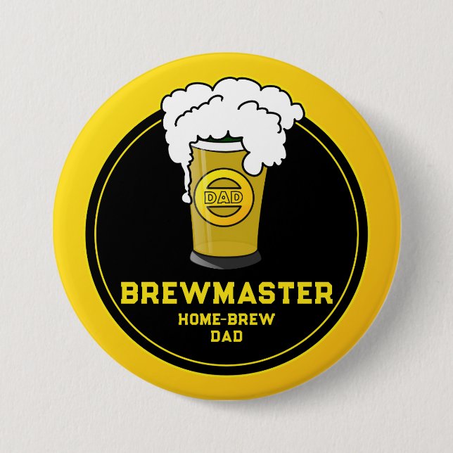 Brewmaster Beer home-brew Dad 7.5 Cm Round Badge (Front)