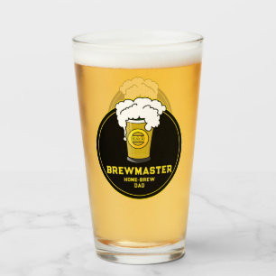 Brewmaster Beer home-brew Dad Glass