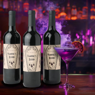 Brews and Boos Vampire Blood Apothecary  Wine Label