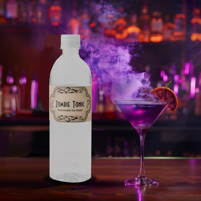 Brews and Boos Zombie Tonic Apothecary  Water Bottle Label (Creator Uploaded)
