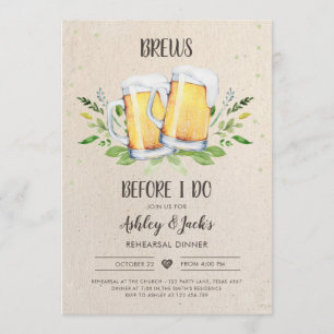 Brews Before I Do Rehearsal Dinner Invitation Coed