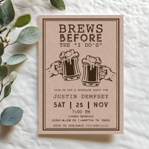 Brews Before I Do's Bachelor Party Brewery  Invitation