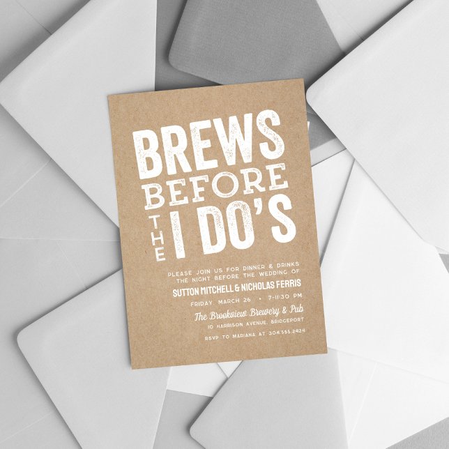 Brews before I Do's brewery rehearsal dinner Invitation (Creator Uploaded)