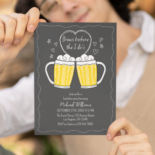 Brews Before I Do's Chalkboard Bachelor Party Invitation