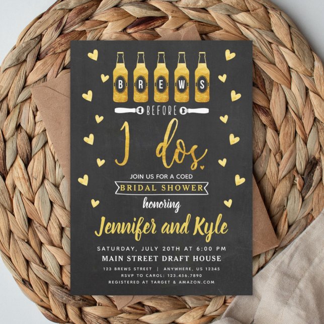 Brews Before I Dos Coed Bridal Shower Invitation (Creator Uploaded)