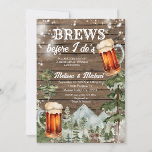 Brews before I do's Forest Wood Rehearsal Dinner Invitation