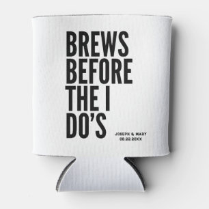Brews Before The I Do's Customisable Black White Can Cooler