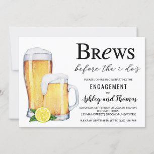 Brews Before the I Do's Engagement Party Invitation