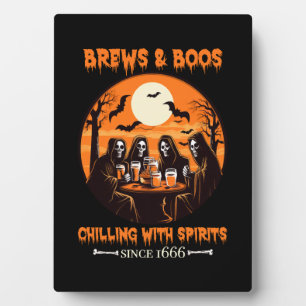 Brews & Boos - Chilling Halloween Ghosts Beer Plaque