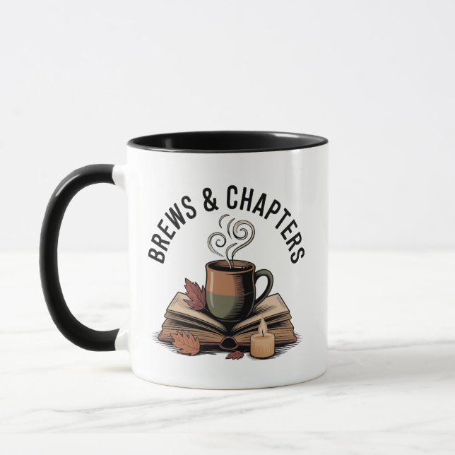 Brews & Chapters — Cosy Witch Tea and Books Mug (Left)