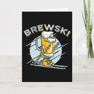 Brewski - Skiing Beer For Winter Sport Card