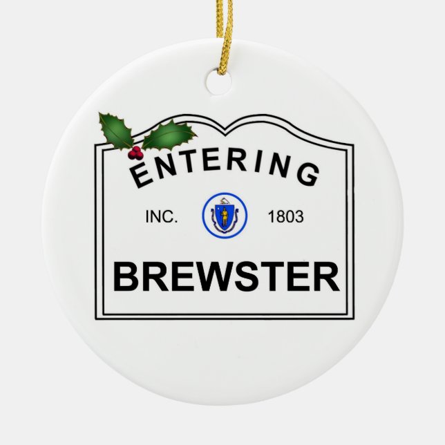 Brewster MA Ceramic Tree Decoration (Front)