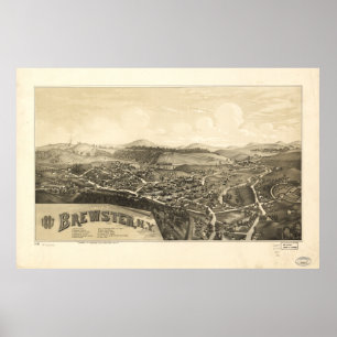 Brewster New York 1887 Antique Panoramic Map Poster