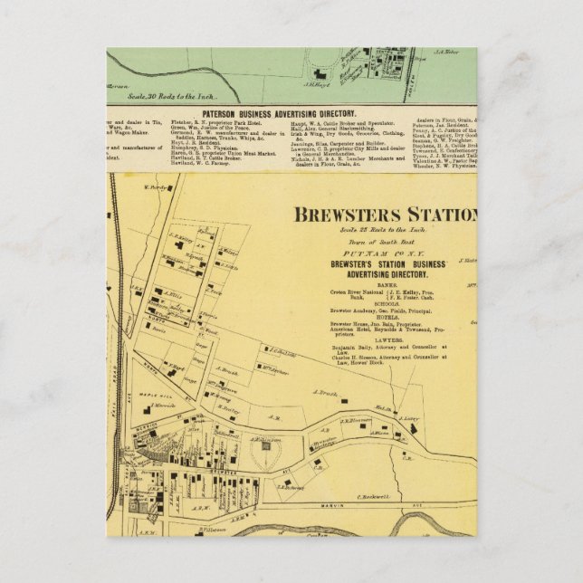Brewsters Sta, Patterson Postcard (Front)