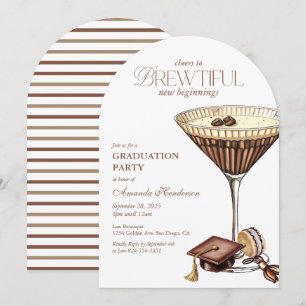 Brewtiful Espresso Martini Arched Graduation Invitation
