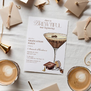Brewtiful Espresso Martini Graduation Invitation