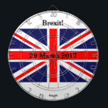 Brexit British Dartboard<br><div class="desc">British flag design, hand painted and printed with the date of the triggering of article 50.</div>