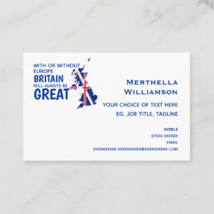 BREXIT GREAT BRITAIN EUROPE BUSINESS CARD