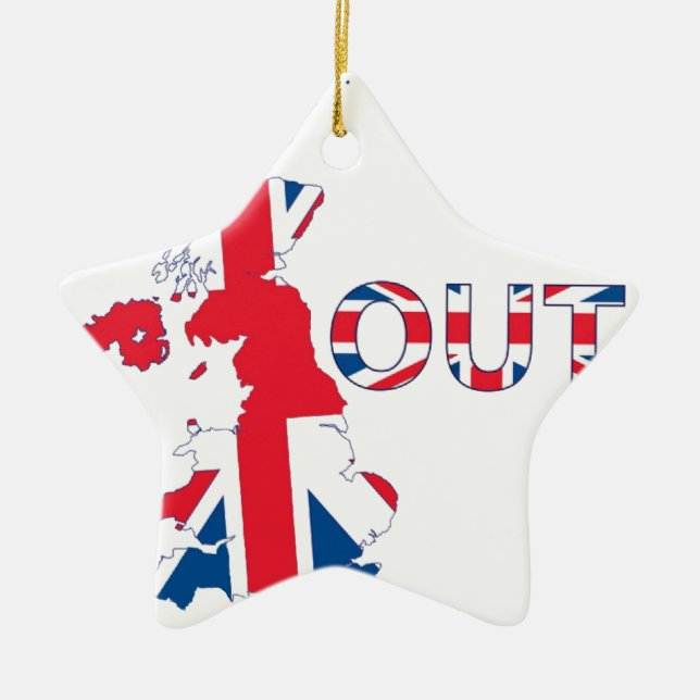 BREXIT OUT UNION JACK CERAMIC ORNAMENT (Front)