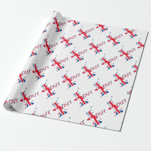 BREXIT OUT UNION JACK WRAPPING PAPER (Unrolled)