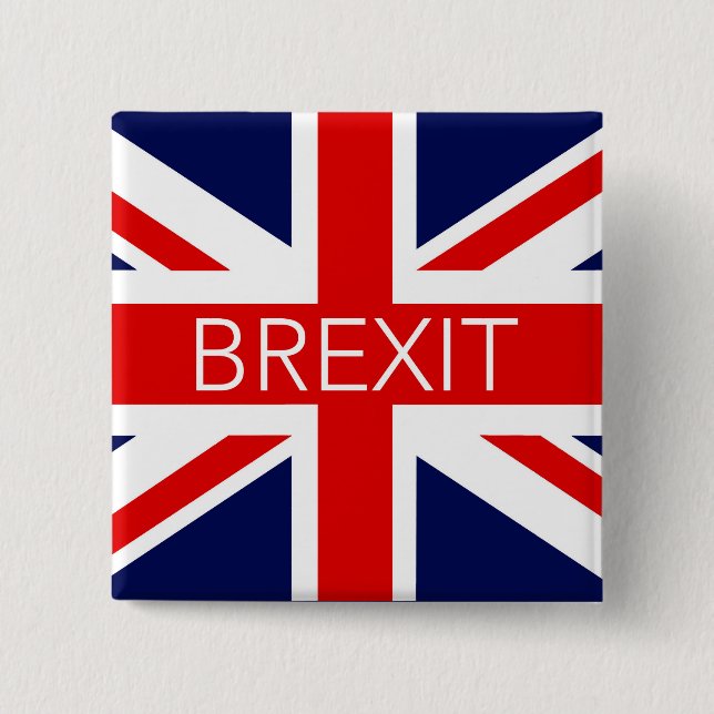 BREXIT UNION JACK - HIGH QUALITY IMAGE 15 CM SQUARE BADGE (Front)