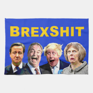 BREXSHIT, funny anti Brexit referendum message: Tea Towel