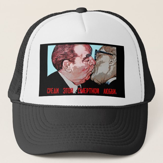 Brezhnev & Honecker Kiss,East Side Gallery, Berlin Trucker Hat (Front)