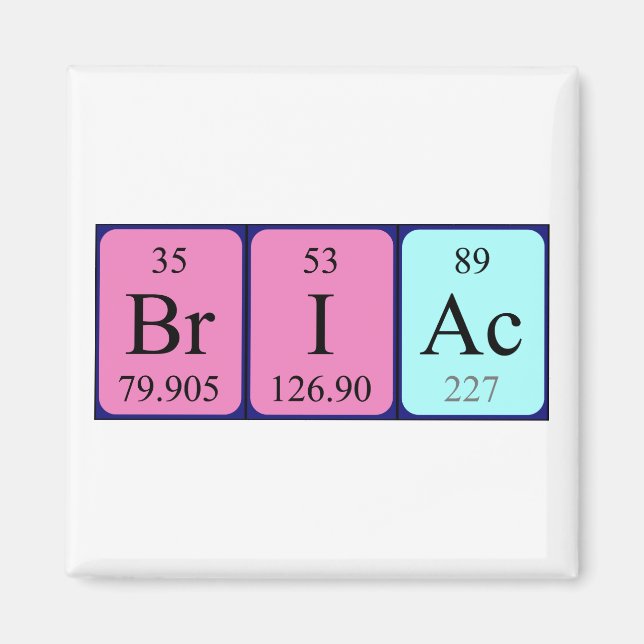 Briac periodic table name magnet (Front)