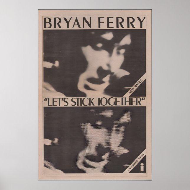 BRIAN FERRY Poster - 1976 org. NME - Lets Stick (Front)