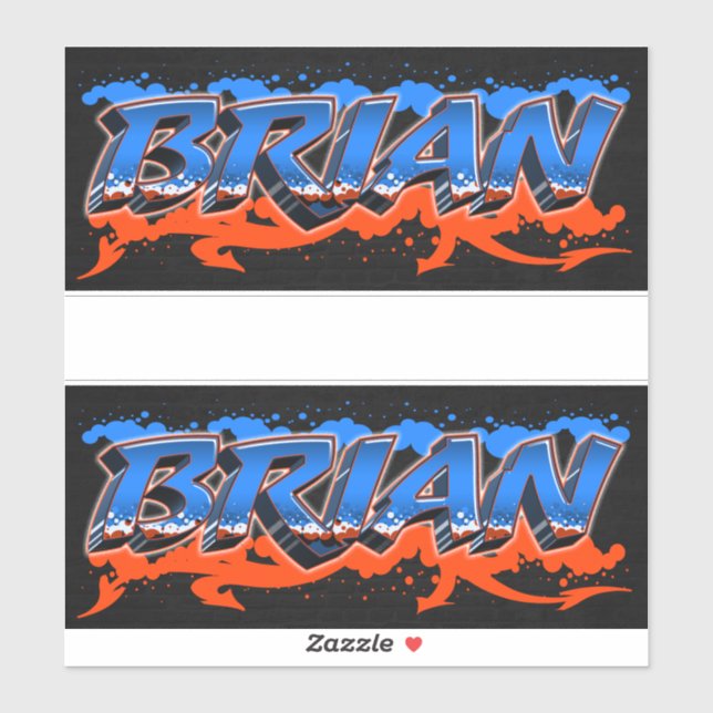 Brian First Name Graffiti Sticker (Sheet)