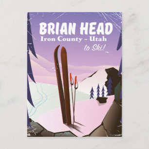Brian Head, Iron county Utah, USA Ski poster Postcard