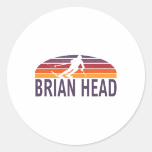 Brian Head Iron County Utah Usa Ski Resort Snowboa Classic Round Sticker