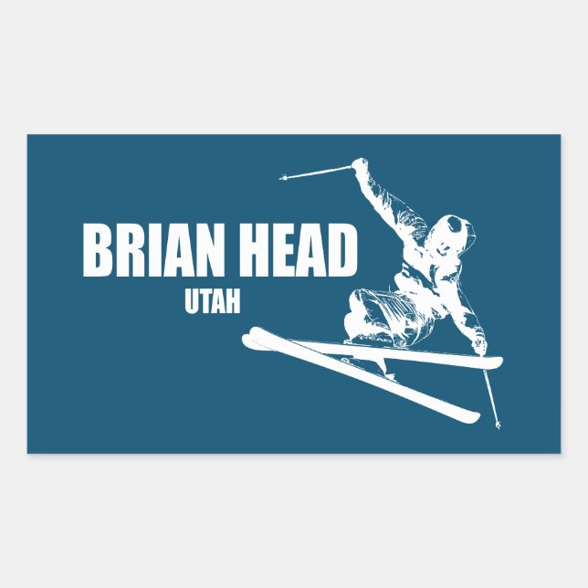 Brian Head Resort Utah Skier Rectangular Sticker (Front)