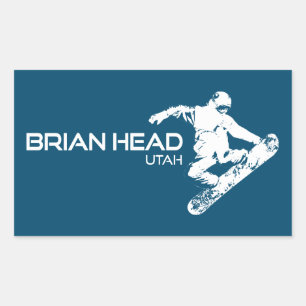 Brian Head Resort Utah Snowboarder Rectangular Sticker
