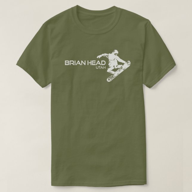 Brian Head Resort Utah Snowboarder T-Shirt (Design Front)