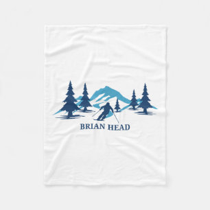 Brian Head Utah Ski Resort Skiing Skier _1  Fleece Blanket