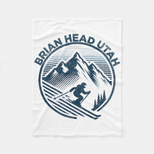 Brian Head Utah Ski Resort Winter Skiing Fleece Blanket