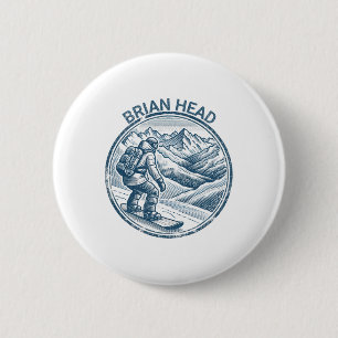 Brian Head Utah Snowboarding Snowboarder  6 Cm Round Badge