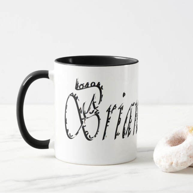 Brian, Name Cursive Logo, Combo Coffee Mug (With Donut)