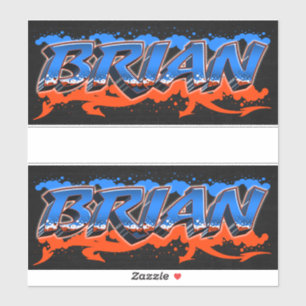 Brian Vorname Name Graffiti Aufkleber Sticker