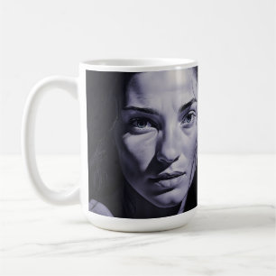 “Brianna Blue” Women In Charcoal Coffee Mug
