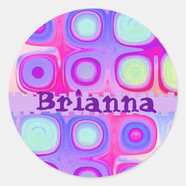 BRIANNA - Custom Name Festive Circles Sticker (Front)