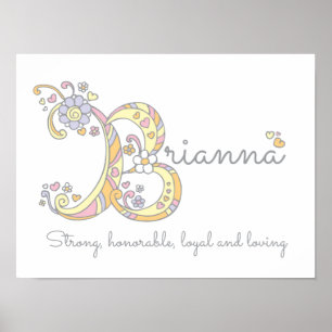 Brianna initial B doodle meaning Poster
