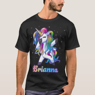 BRIANNA Name Personalised Custom Rainbow Unicorn T-Shirt
