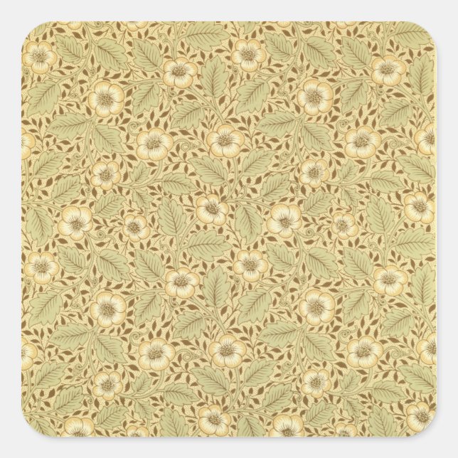 'Briar Rose' wallpaper design Square Sticker (Front)