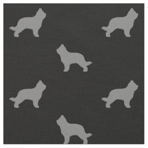 Briard Dog Breed Silhouettes Patterned Fabric