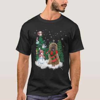 Briard Dog Christmas Snowman Xmas Tree Pajama T-Shirt