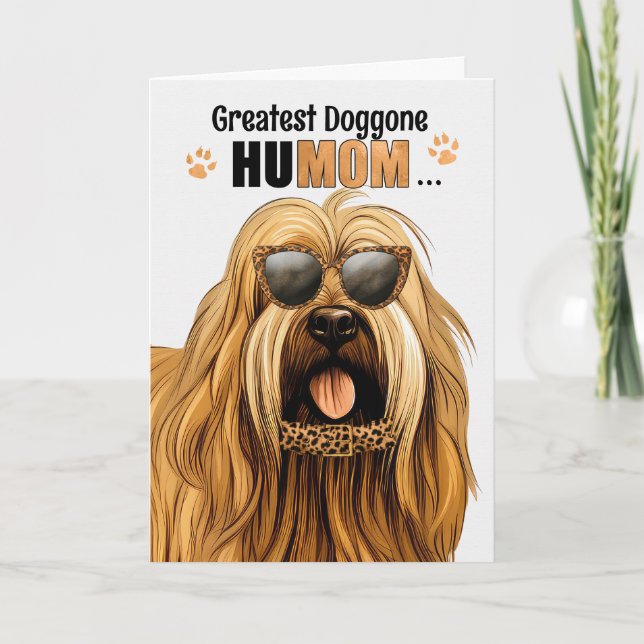 Briard Dog Greatest HuMOM Mother's Day Holiday Card (Front)