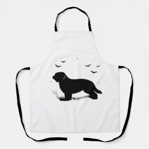 Briard Dog � Halloween Moon Silhouette Oversized T Apron