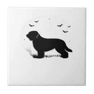 Briard Dog � Halloween Moon Silhouette Oversized T Ceramic Tile